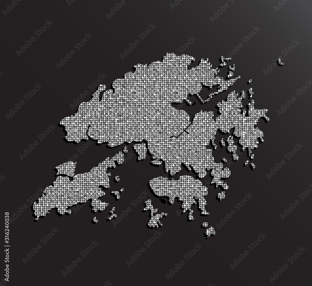 Indonesia country map with silver sequins vector