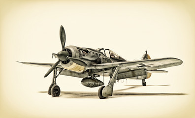 Acrylglasbilder Alte Flugzeuge Historisches Jagdflugzeug aus dem Krieg  © David