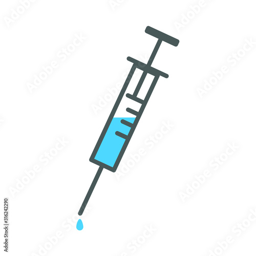 Syringe icon vector , medical instrument