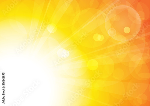Vector : Yellow sunshine and lenflare background