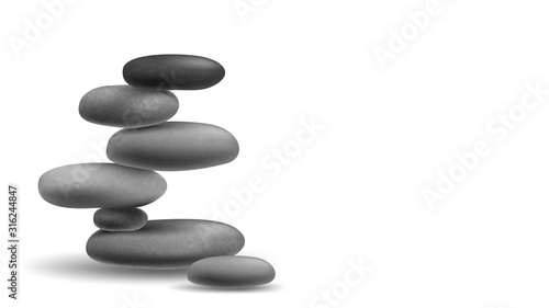 Stone tower, stones, massage and spa, oriental medicine, harmony and minimalism