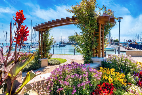 Obraz na płótnie Balaton - idyllic view to the harbor of the Lake Balaton