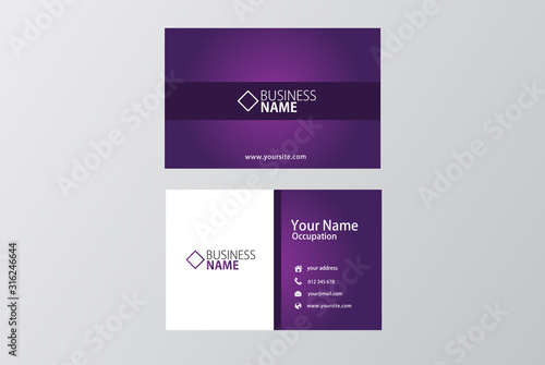 purple modern business card. visiting card template