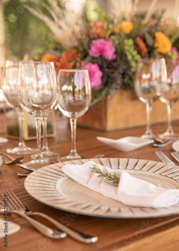 Decoración de mesas para banquetes