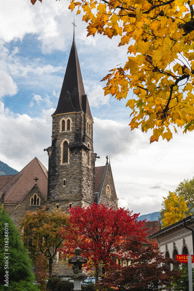 church in autumn church in autumn