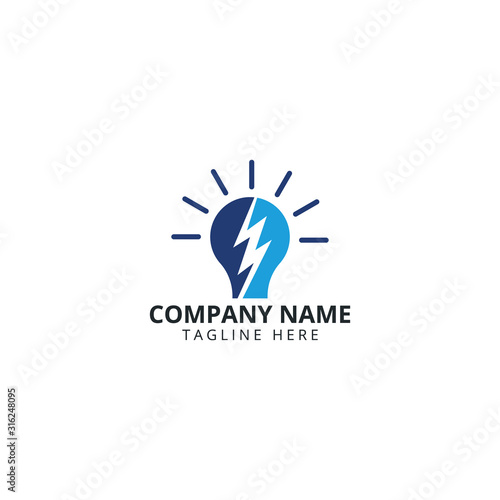 Lightbulb logo template. Lightbulb icon. Business logo template.