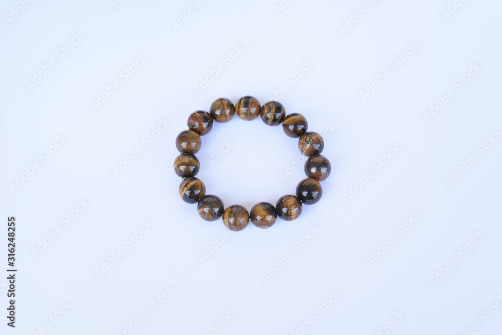 Tiger Eye Bracelet on White Background Tiger Eye Bracelet on White Background
