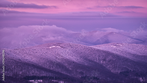 Fototapeta Naklejka Na Ścianę i Meble -  Splendid sunrise in the mountains. Carpathian Mountains. Bieszczady National Park. Poland.
