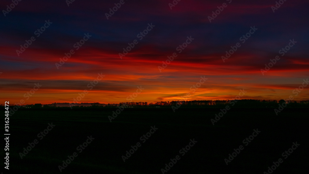 Sunset Over Skagit County Farmland