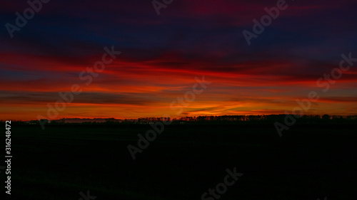 Sunset Over Skagit County Farmland