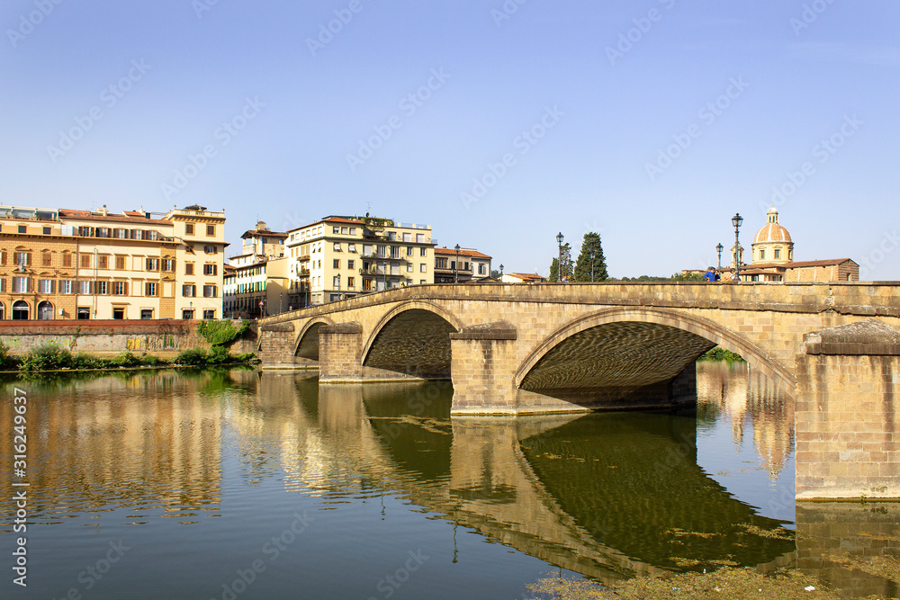 medieval bridge old town center architecture building in florence italy travel