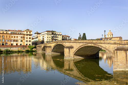 medieval bridge old town center architecture building in florence italy travel © АliVa