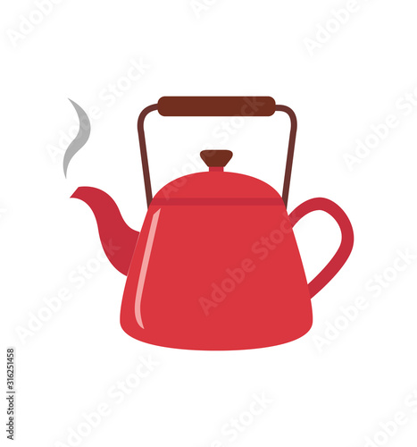 Kettle icon in a flat style vector illustration in cartoon