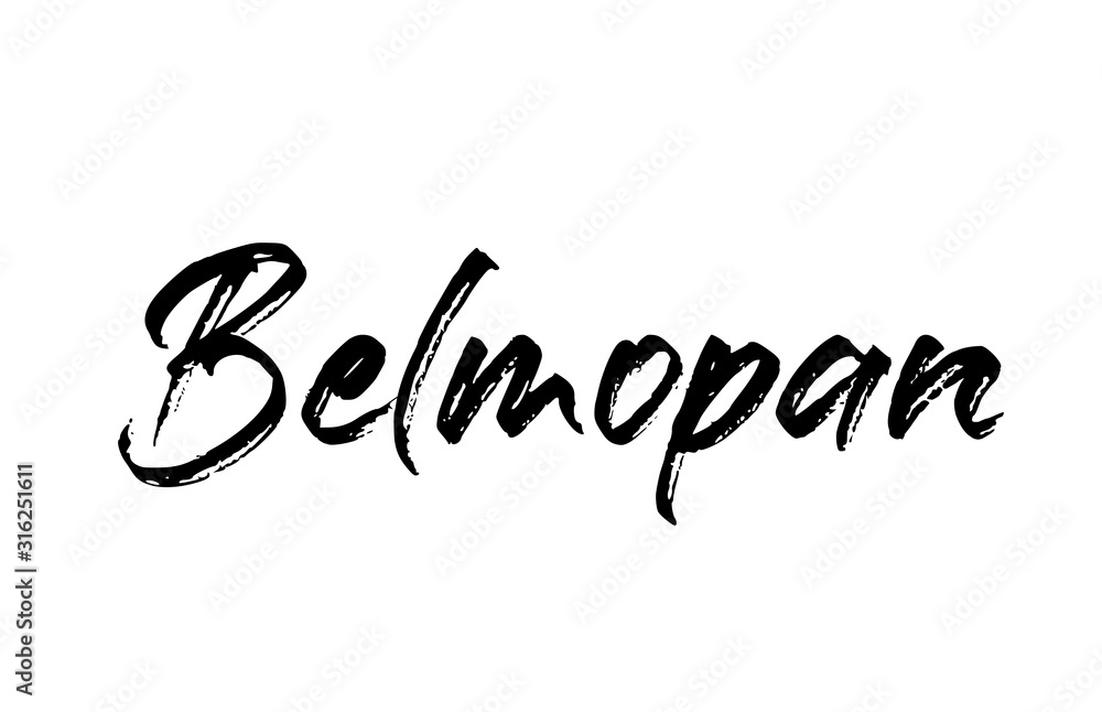 capital Belmopan typography word hand written modern calligraphy text lettering