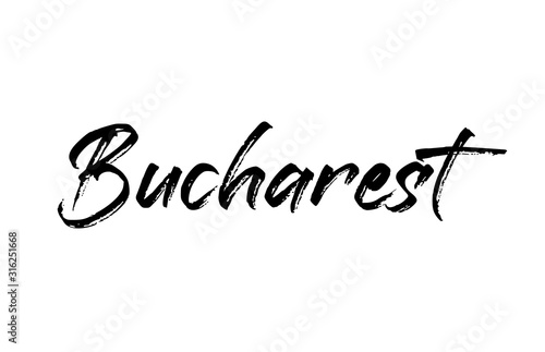 capital Bucharest typography word hand written modern calligraphy text lettering