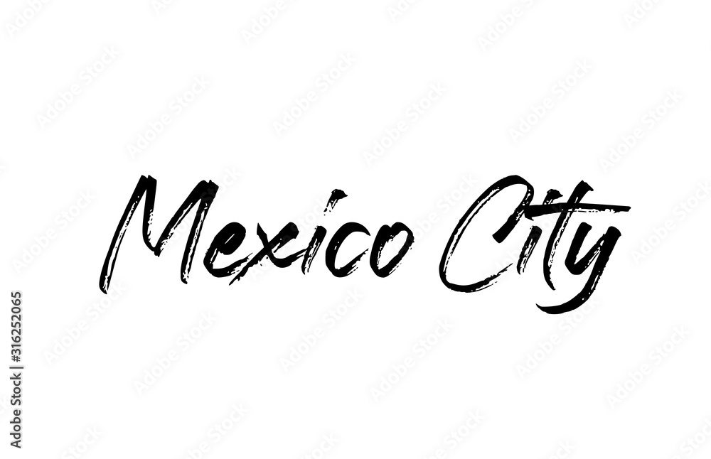 capital Mexico City typography word hand written modern calligraphy text lettering