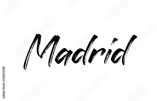 capital Madrid typography word hand written modern calligraphy text lettering