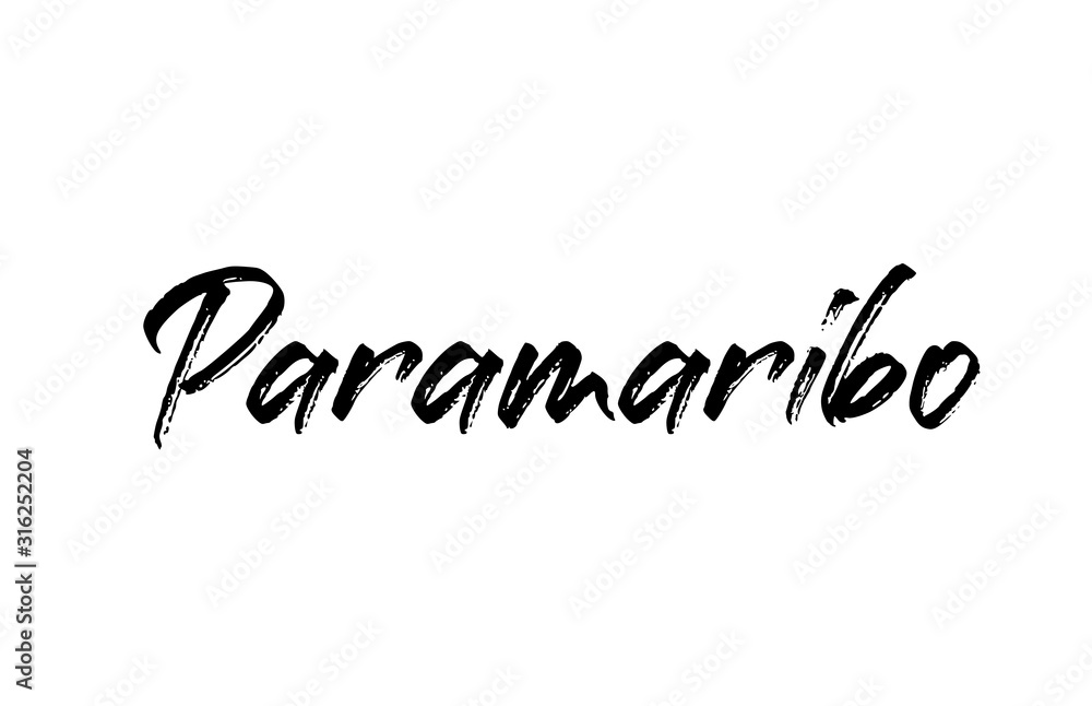 capital Paramaribo typography word hand written modern calligraphy text lettering
