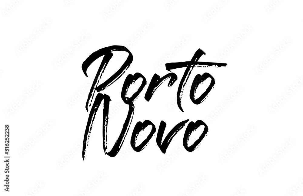 capital Porto Novo typography word hand written modern calligraphy text lettering capital Porto Novo typography word hand written modern calligraphy text lettering