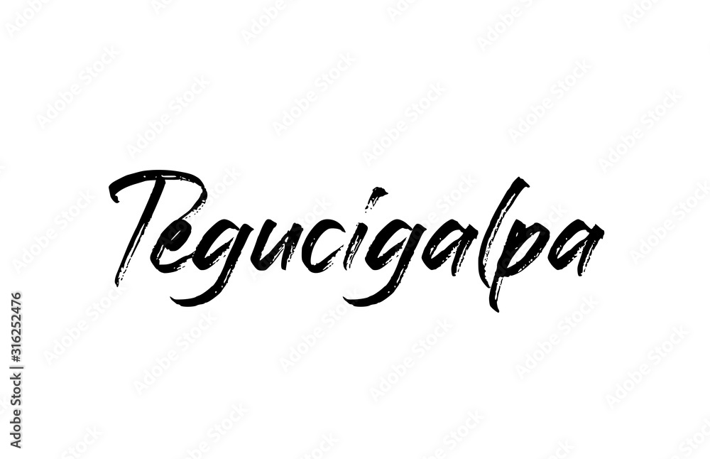 capital Tegucigalpa typography word hand written modern calligraphy text lettering