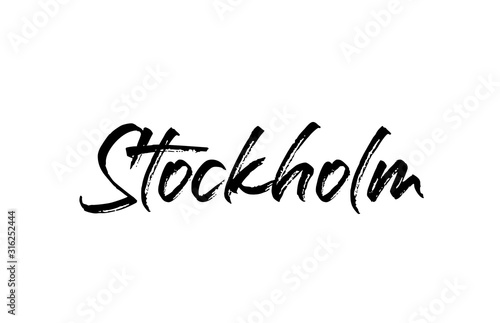 capital Stockholm typography word hand written modern calligraphy text lettering