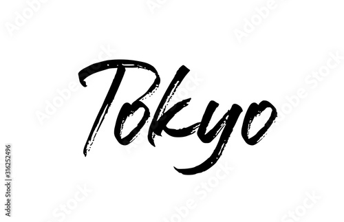 capital Tokyo typography word hand written modern calligraphy text lettering