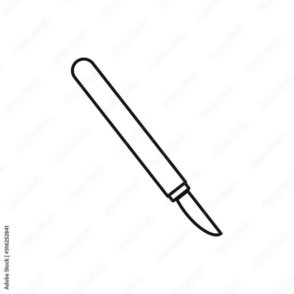 vector icon of surgeon scalpel with simple shapes vector icon of surgeon scalpel with simple shapes