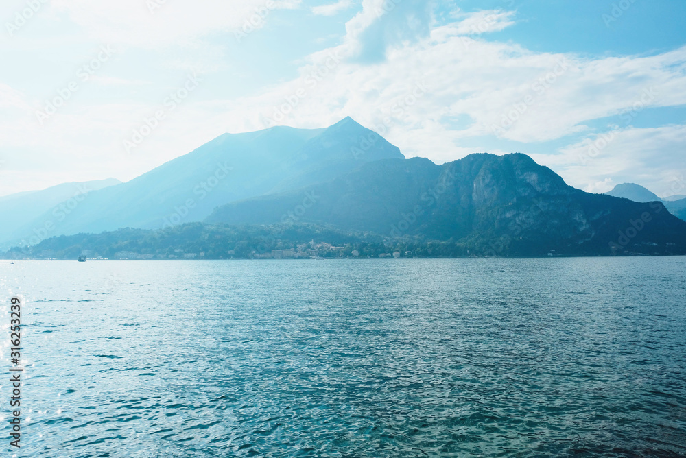 Beautiful mountain landscape with Como Lake or Lago di Como.