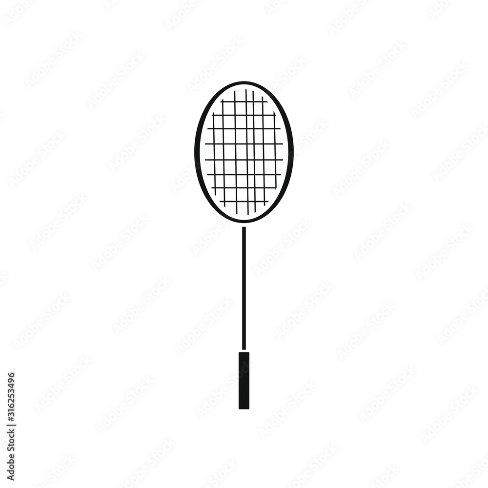 vector icon of badminton racket with simple shapes vector icon of badminton racket with simple shapes