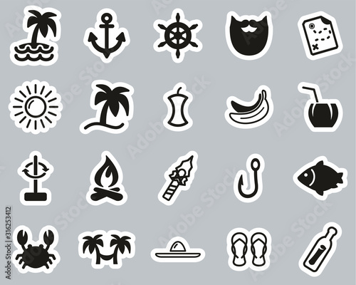 Desert Island Icons Black & White Sticker Set Big