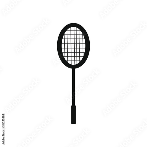 vector icon of badminton racket with simple shapes