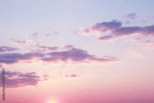 Photography evening sky with clouds