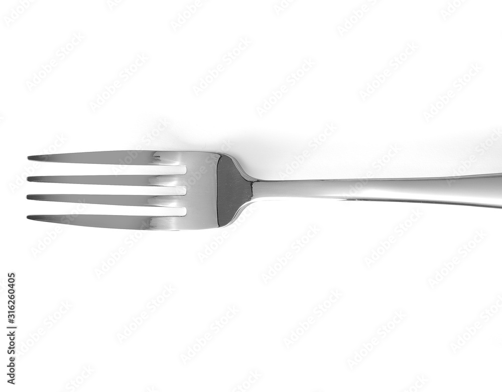 Fork on white background isolated Horizontal position Fork on white background isolated Horizontal position