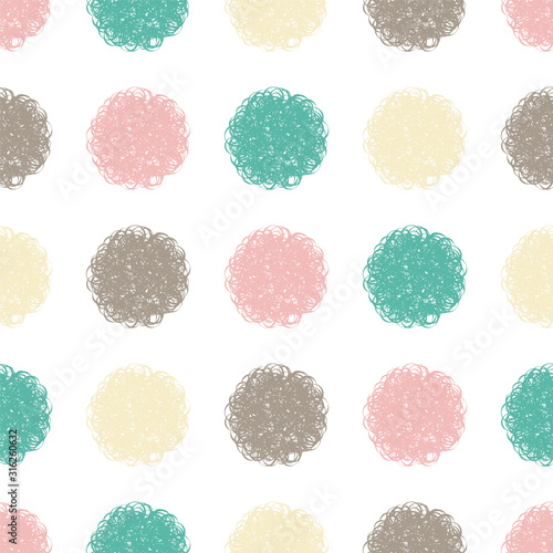 Polka dot doodle geometric vector seamless pattern.