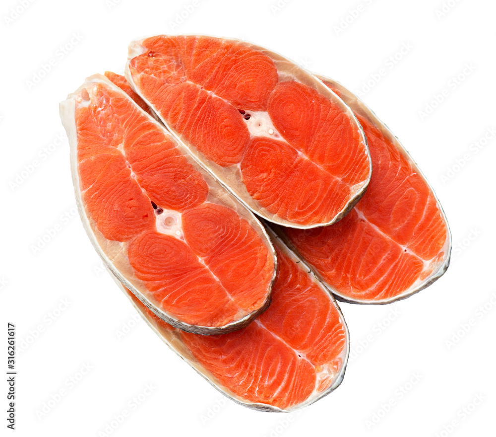 Fresh Raw Salmon Red Fish Steak Fresh Raw Salmon Red Fish Steak