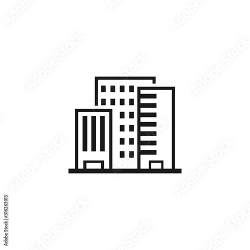 Buildings, agency. Vector icon isolated on white background.