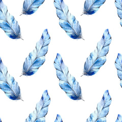 Papier peint photo Plumes aquarelles patrons Plumes aquarelle nuances délicates raffinées  © Vasia_illi