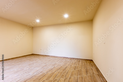 Empty bright living room. New home. Interior photography.