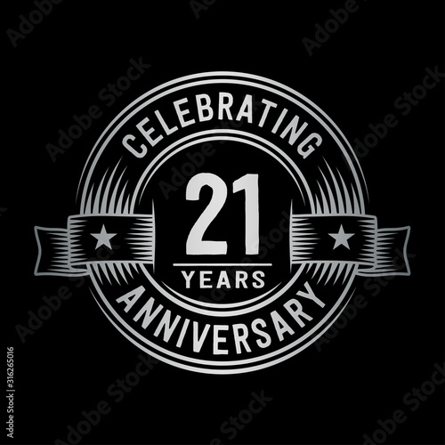 21 years anniversary celebration logotype. Vector and illustration.