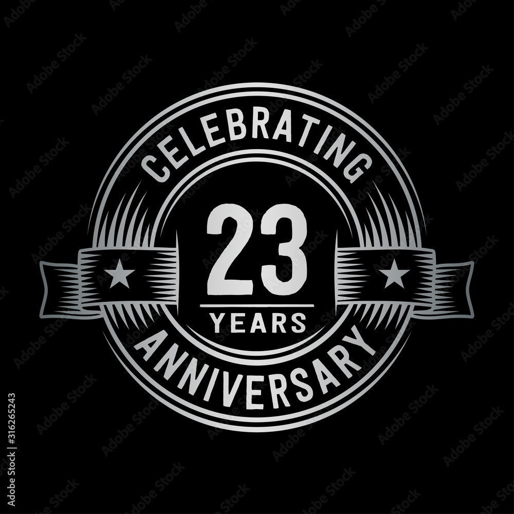 23 years anniversary celebration logotype. Vector and illustration.