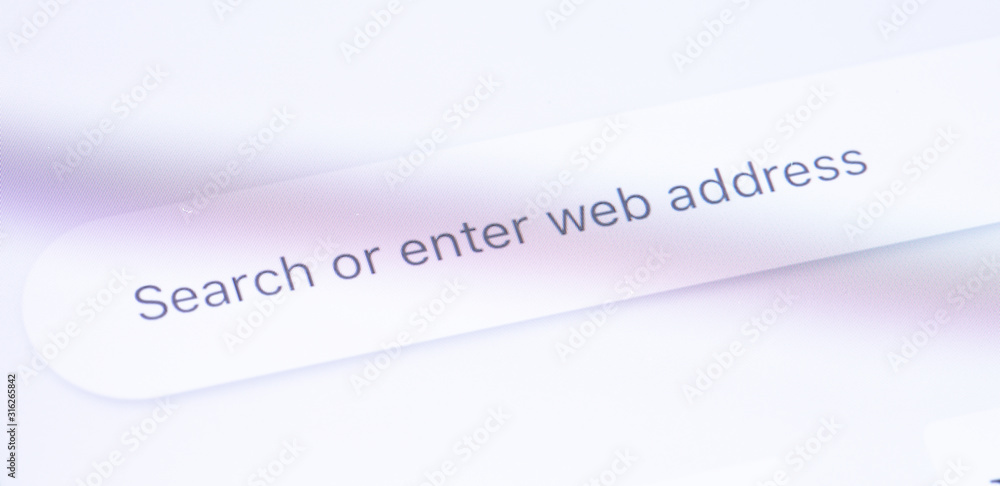 search bar with text - Search or enter web address on the screen smartphone search bar with text - Search or enter web address on the screen smartphone