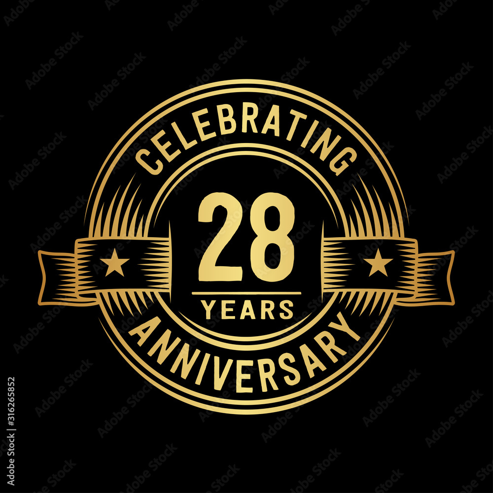 Fototapeta premium 28 years anniversary celebration logotype. Vector and illustration.