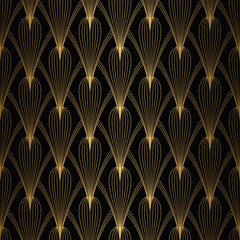 Handdoek met foto Zwart goud patronen Art deco patroon wit goud  © amovitania