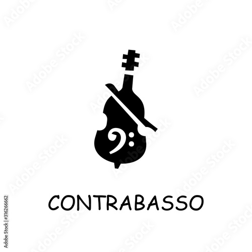 Contrabasso flat vector icon