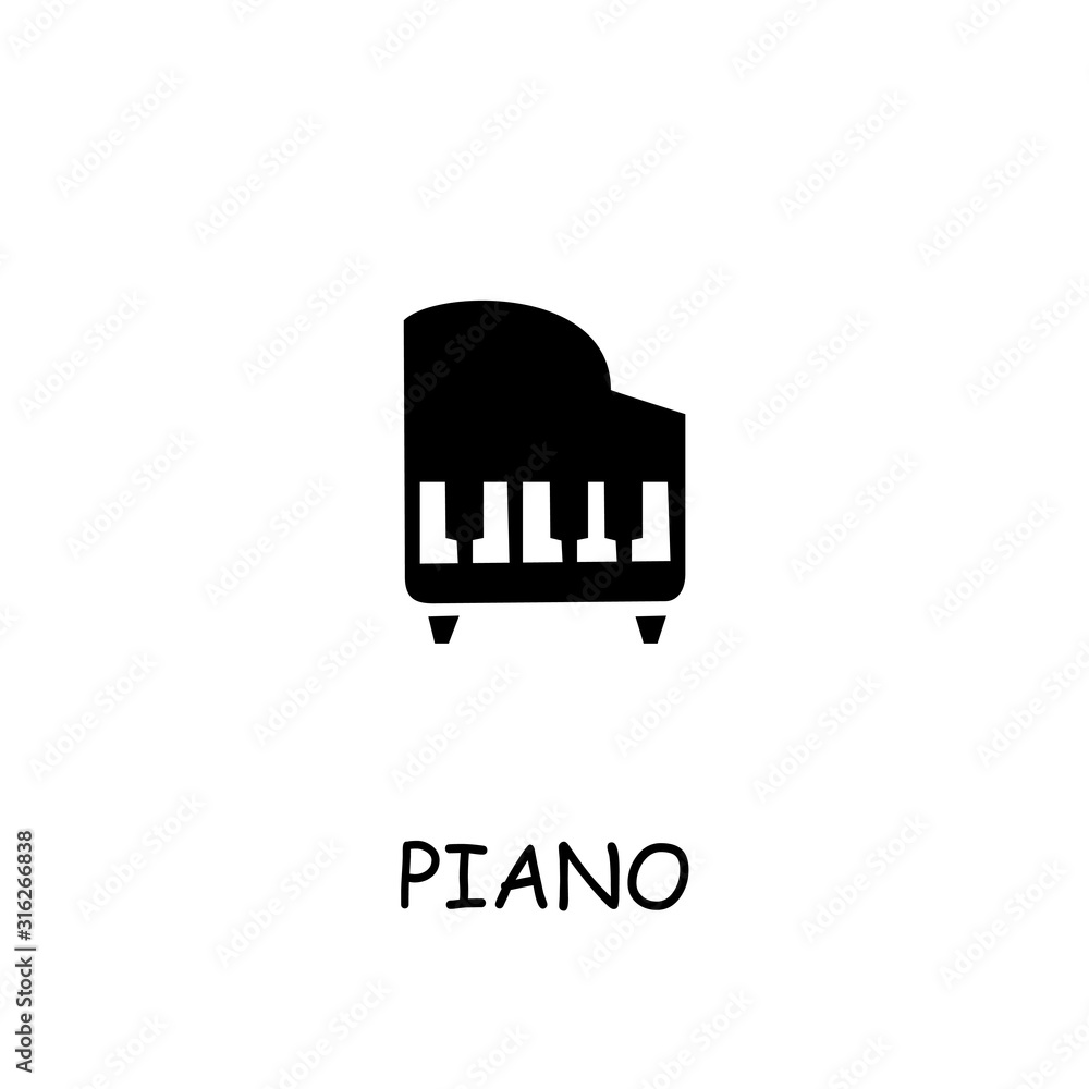 Fototapeta premium Piano flat vector icon