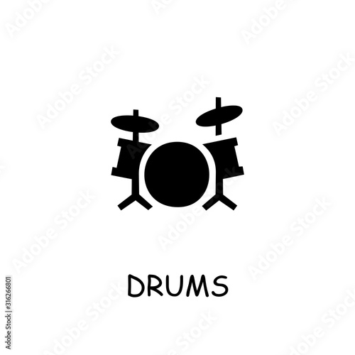 Drums flat vector icon