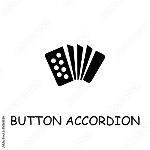 Button Accordion flat vector icon