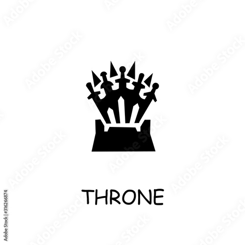 Throne flat vector icon