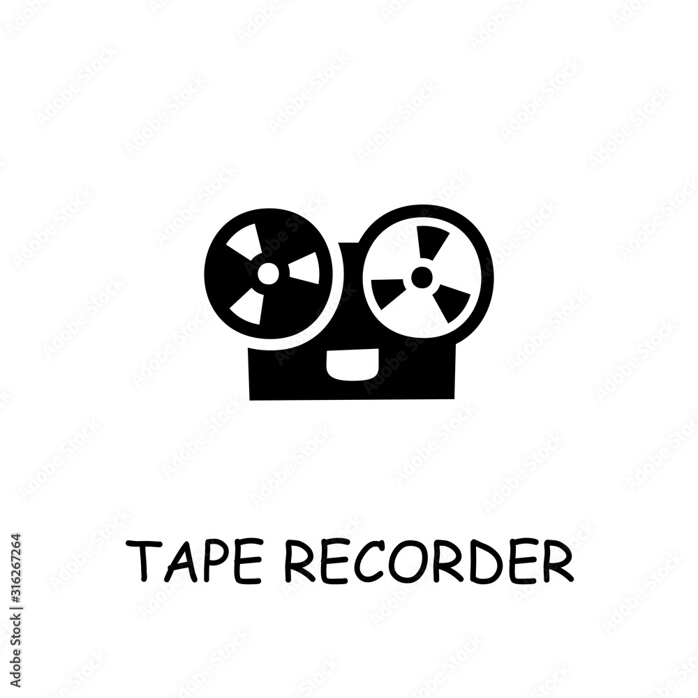 Tape Recorder flat vector icon Tape Recorder flat vector icon