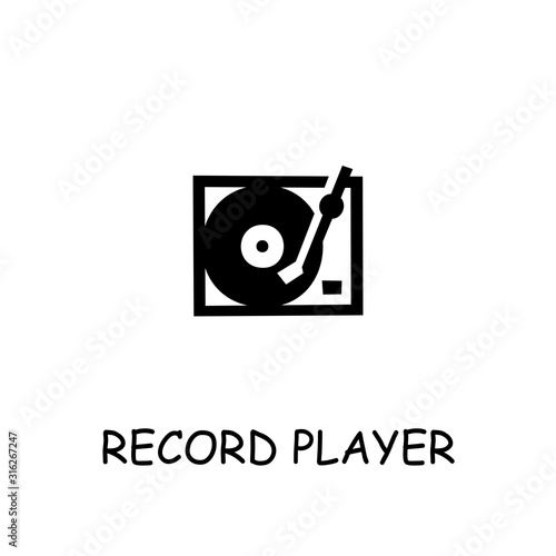 Record Player flat vector icon